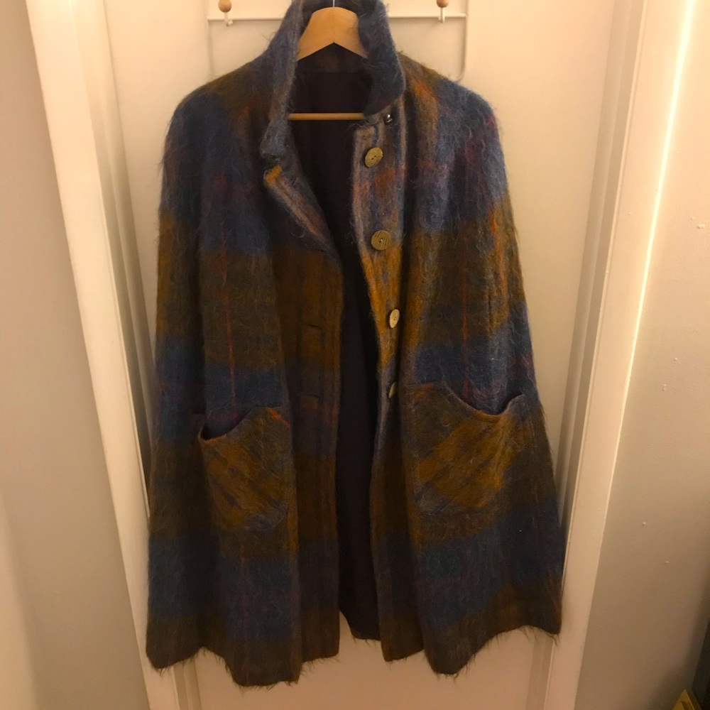 Vintage Scotch House Mohair Plaid Cape